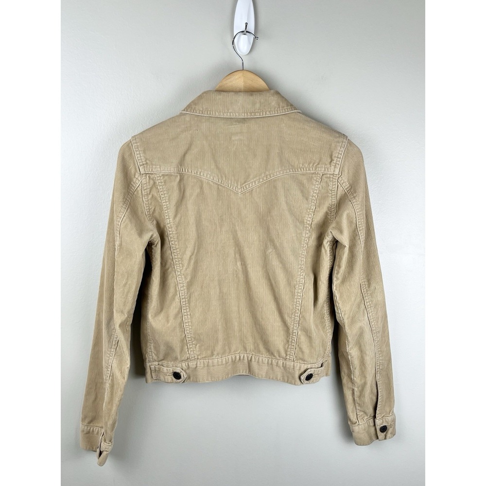 Abercrombie & Fitch Tan Corduroy Unlined Button Up Jacket 90's Western Womens S - Picture 2 of 6